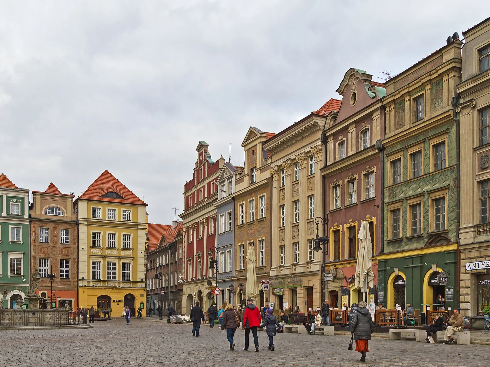 Colourful facades in Poznan Old Market Square